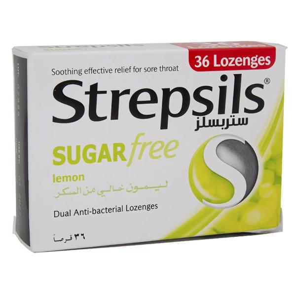 STREPSILS SUGAR FREE LEMON 36 LOZENGES