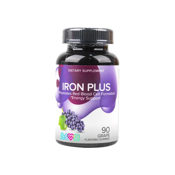 LIVS IRON PLUS 90 GRAPE GUMMIES