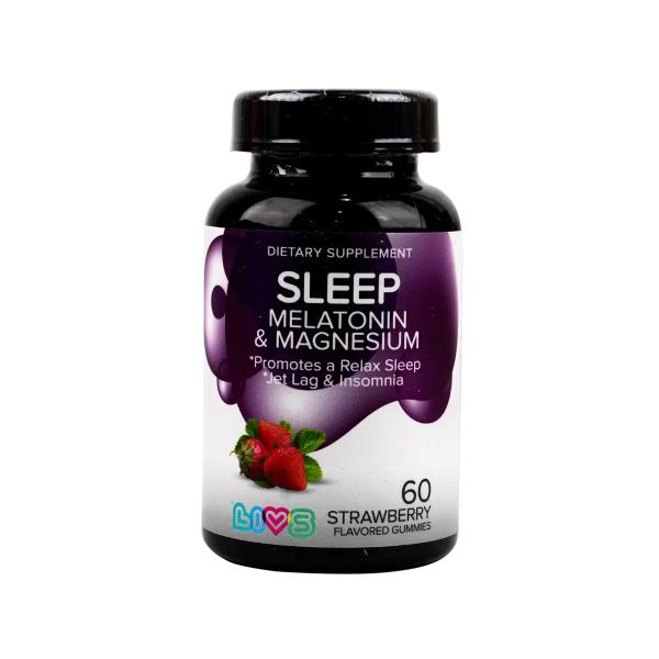 LIVS SLEEP MELATONIN + MAG GUMMIES STRAWBERRY 60 PCS