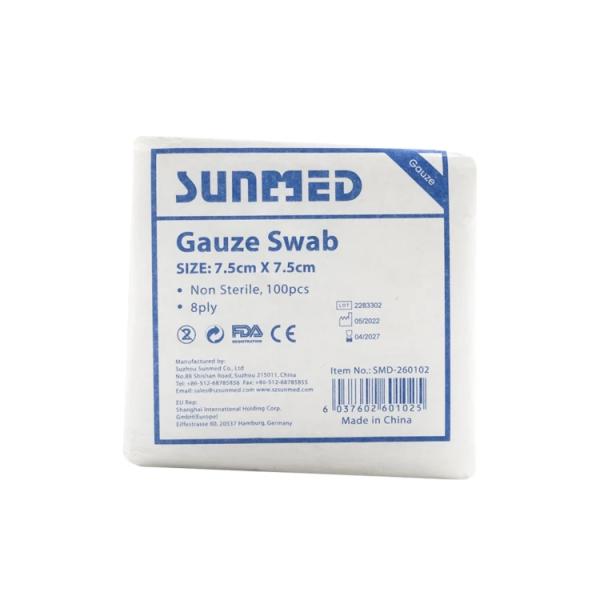 FADOMED GAUZE SWAB 8 PLY 7.5 CM * 7.5 CM