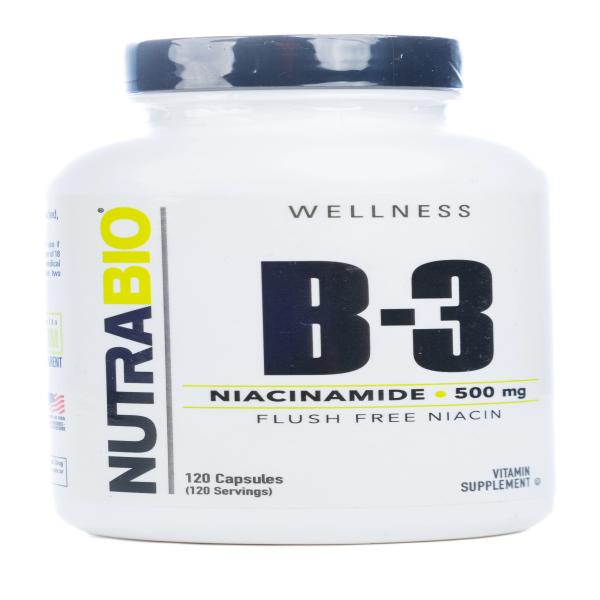 NUTRABIO B-3 NIACINAMIDE 500 MG 120 CAPSULES