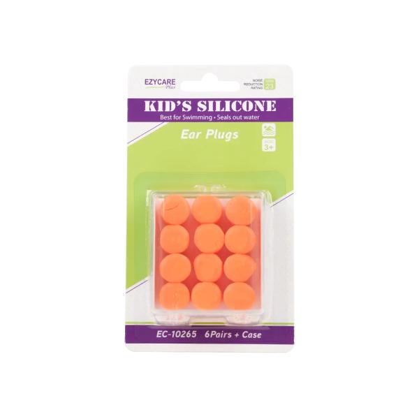 EZYCARE PLUS KIDS SILICONE EAR PLUGS 6PAIR+CASE -10265