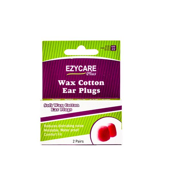 EZYCARE WAX COTTON EAR PLUGS 2 PAIRS