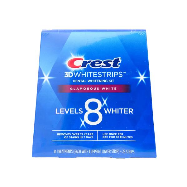 CREST 3D WHITESTRIPS GLAMOROUS WHITE  LEVELS 8 28 STRIPS