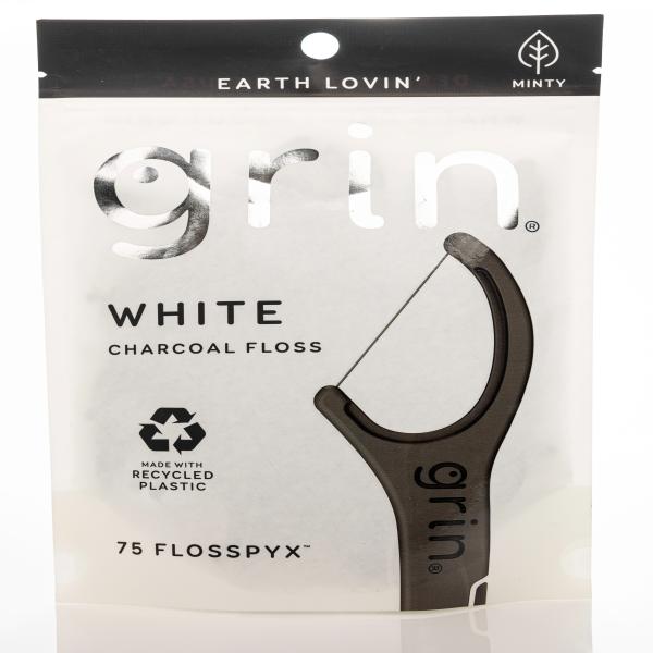 GRIN WHITE CHARCOAL FLOSSPIC 75 PCS 3955