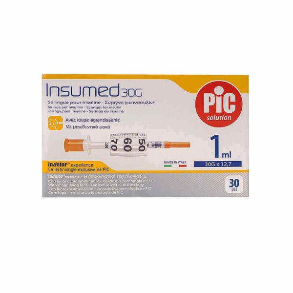 PIC INSUMED INSULIN SYRINGE 1 ML (30G X 12.7) 1 BOX 30 PCS