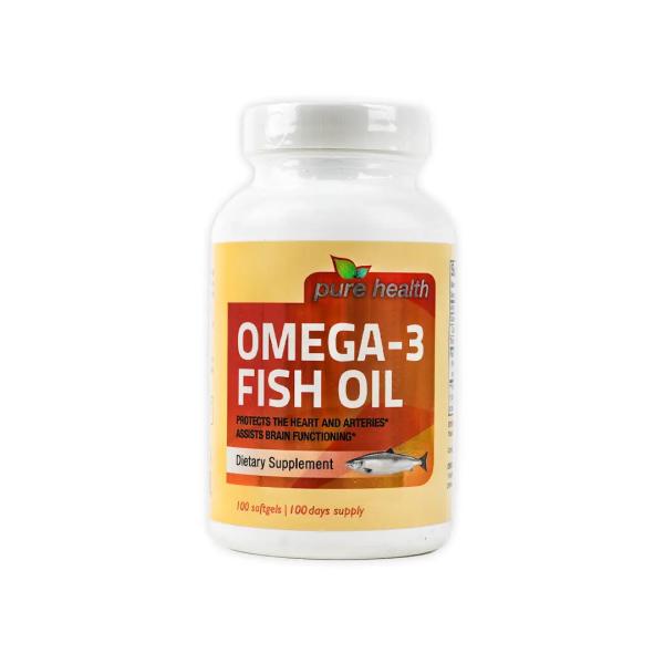 PURE HEALTH OMEGA-3 FISH OIL 100 SOFTGELS