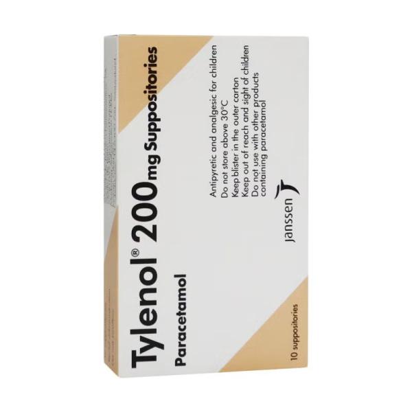 TYLENOL 200 MG 10 SUPP