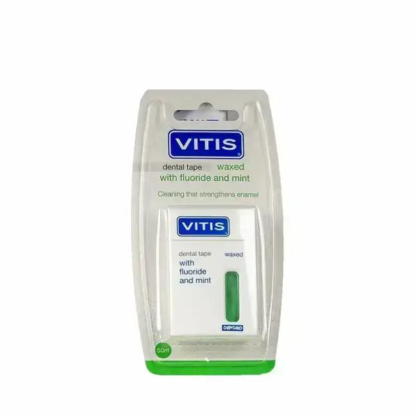 VITIS WAXED DENTEL TAPE FLOSS FLUOR&MINT GREEN