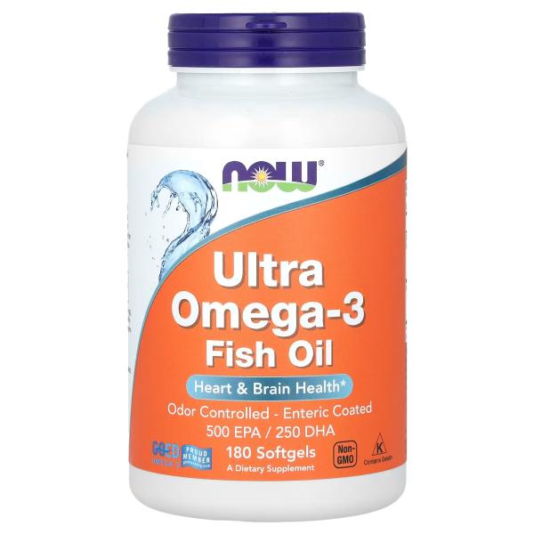 NOW OMEGA-3 MINI GELS FISH OIL 180 SOFTGELS
