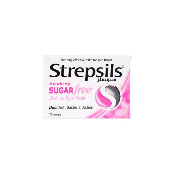 STREPSILS SUGAR FREE STRAWBERRY 16 LOZENGES