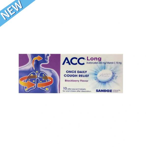 ACC LONG 600 MG EFFERVESCENT TAB 10'S