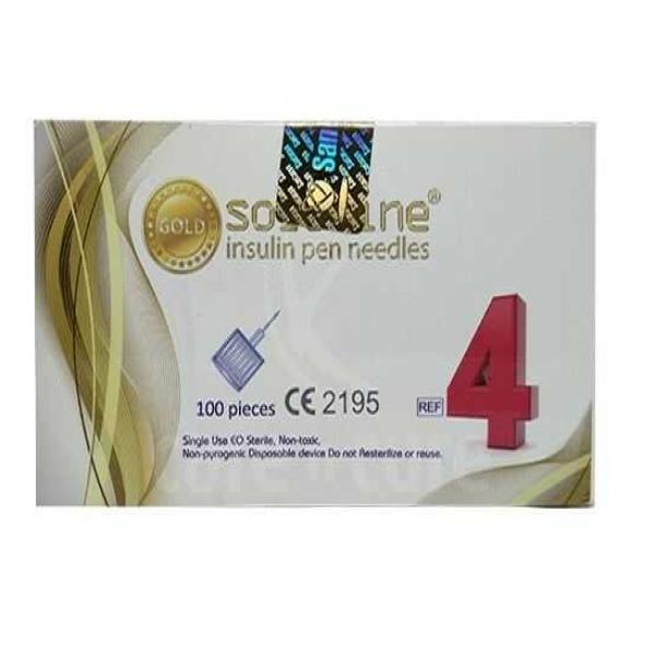 SOLOFINE INSULIN 4 PEN NEEDLE 100 PCS