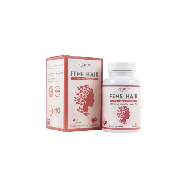 VITAMIN FACTORY FEME HAIR PLUS 500 MCG PF BIOTIN 60 CAPSULES