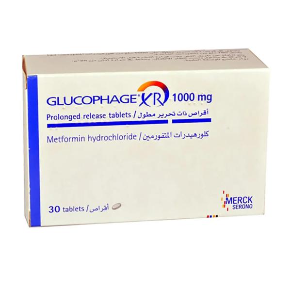 GLUCOPHAGE XR 1000 MG TAB 30'S