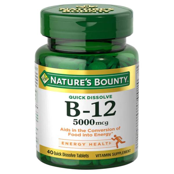 NATURES BOUNTY VITAMIN B-12 5000 MCG 40 TABLETS