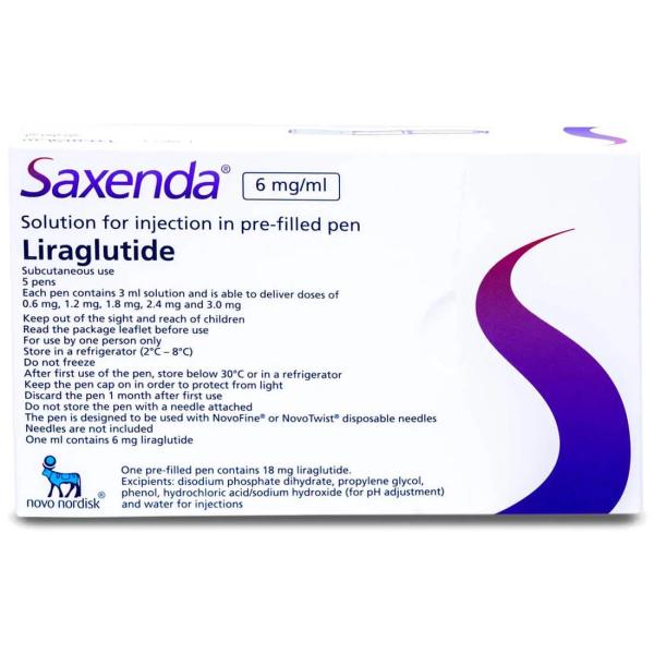 SAXENDA SOL FOR INJ 6m/ml 5 pen