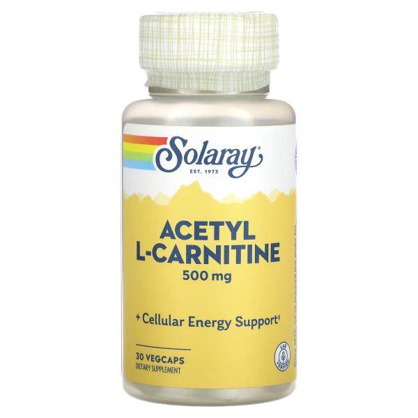 SOLARAY ACETYL L-CARNITINE 500 MG 30 CAPSULES