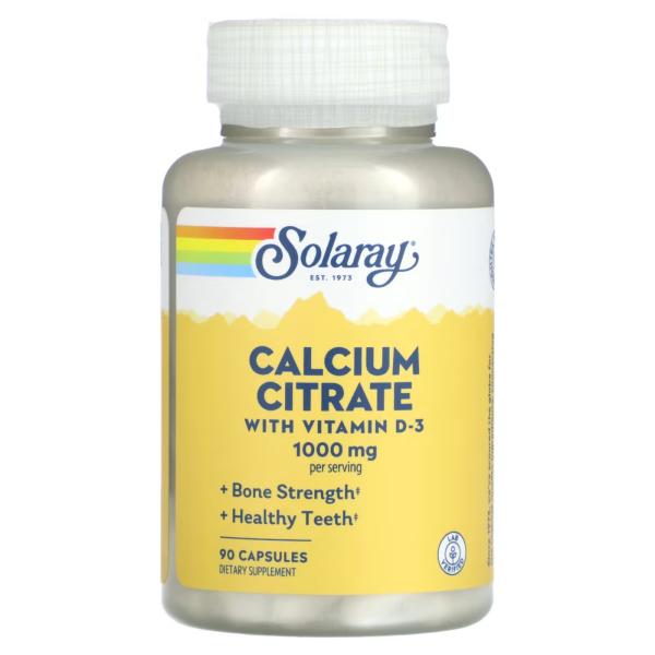 SOLARAY CALCIUM CITRATE 1000 MG WITH VITAMIN D 90 CAPSULES