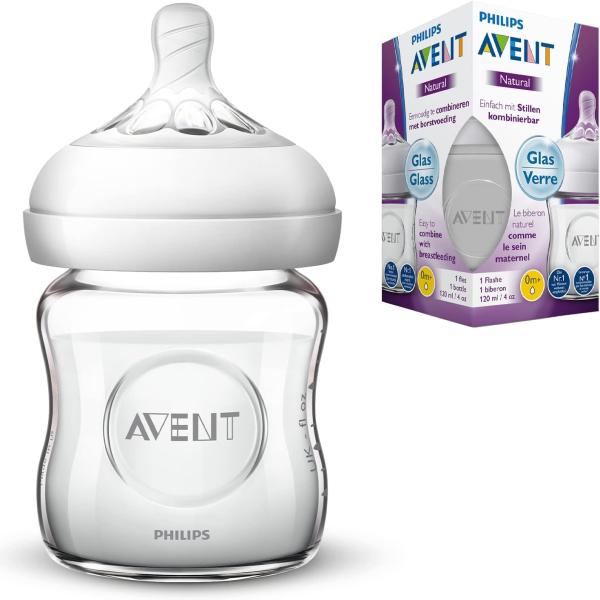 PHILIPS AVENT NATURAL FEEDING BOTTLE GLASS 0M+ 120 ML