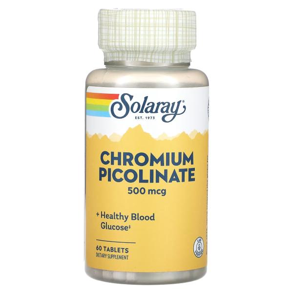SOLARAY CHROMIUM PICOLINATE 500 MCG 60'S