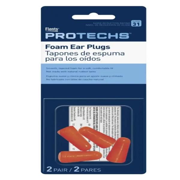 FLENTS PROTECHS FOAM EAR PLUGS- 2 PAIRS 400583