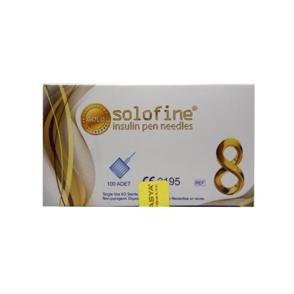 SOLOFINE INSULIN 8 PEN NEEDLE 100 PCS