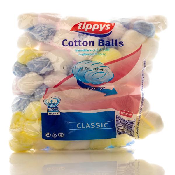 TIPPYS COLOURED COTTON BALL 100 PCS