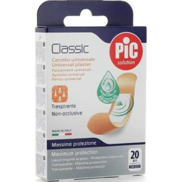 PIC PLASTERS CLASSIC MIX 19/72MM 20PCS ANTIBACTERIAL